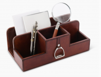 Premium Schreibtisch Organizer Leder Horse Bit