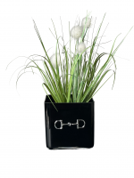 Vase Black Cube Horse Bit