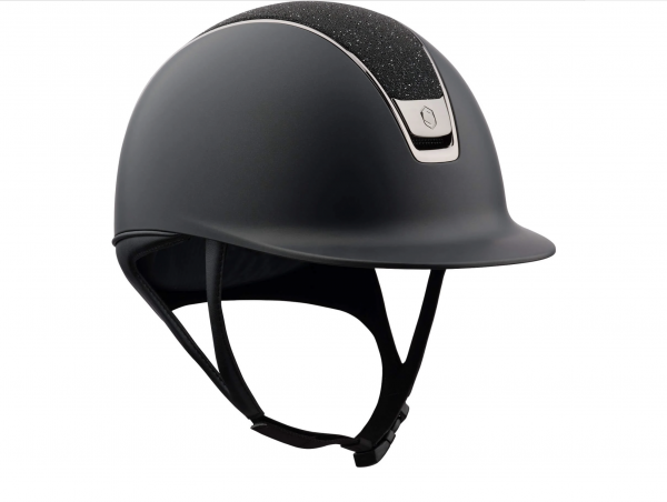 Reithelm Classic 2.0 Shadowmatt, Top Crystal Fabric Black, Trim + Blason Black Chrome, Schwarz