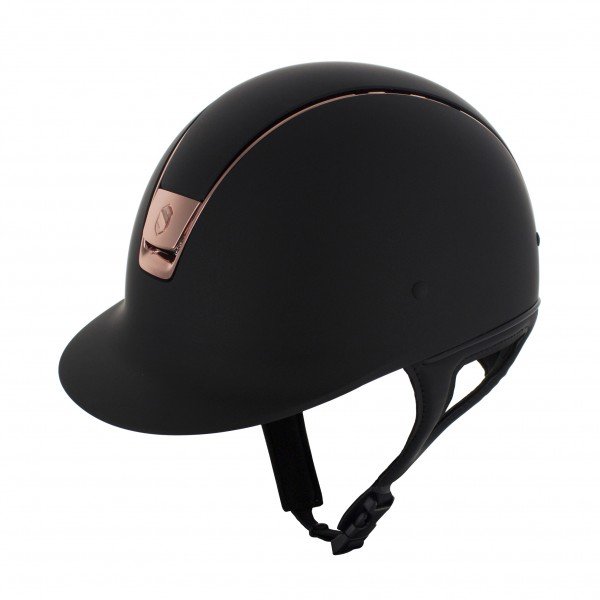 Samshield Reithelm Shadowmatt schwarz + Trim & Blazon roségold